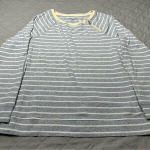 Croft & Barrow Gray and Yellow Striped Top